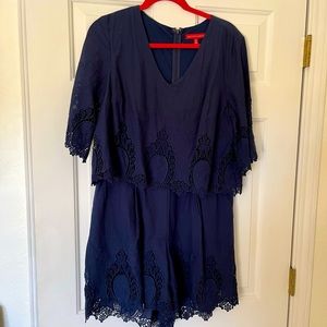 Saks fifth Avenue navy with lace romper.
